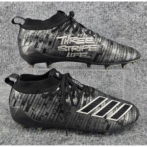 Adidas Adizero 8.0 Three Stripe Life Football Cleats Men 10.5 Black Silver